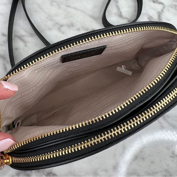 Kate Spade Morgan Double Zip Leather Dome Crossbody In Cafe Mocha Multi - Picture 7 of 13